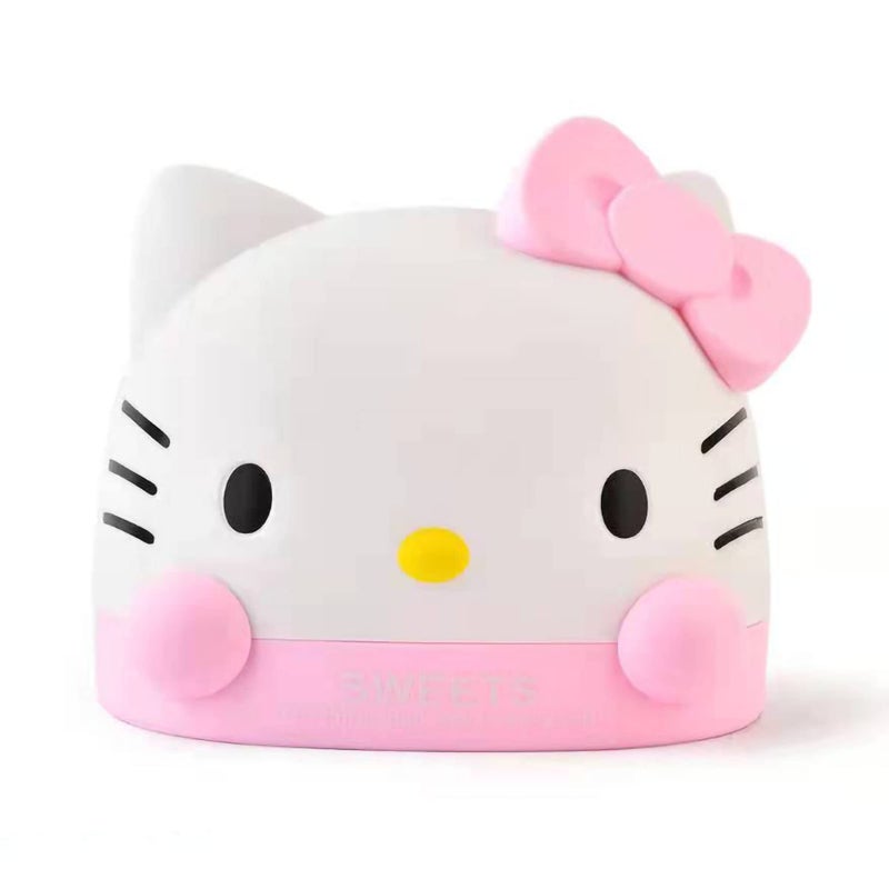N/C Kawaii Pink Hello Kitty Tissue Box for Living Room Bedroom Bathroom car Office Tissue Dispenser Box  Table Decoration  6.8 x 6.7 x 6.6 ''
